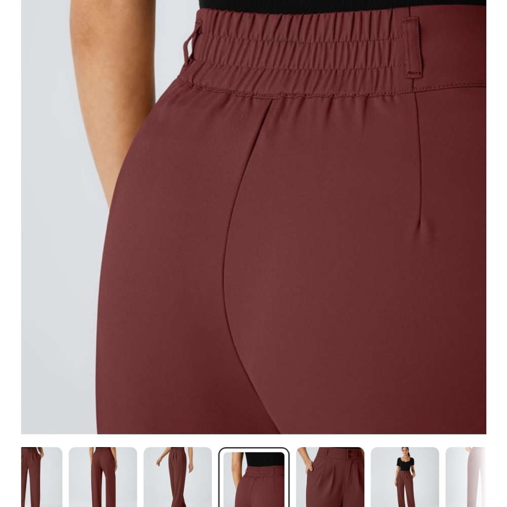 New HALARA flex high waisted shirred straight relaxed fit pants - Picture 3 of 9